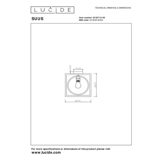 SUUS Lampa sufitowa 00127/01/30 Lucide - zdjęcie dodatkowe 3